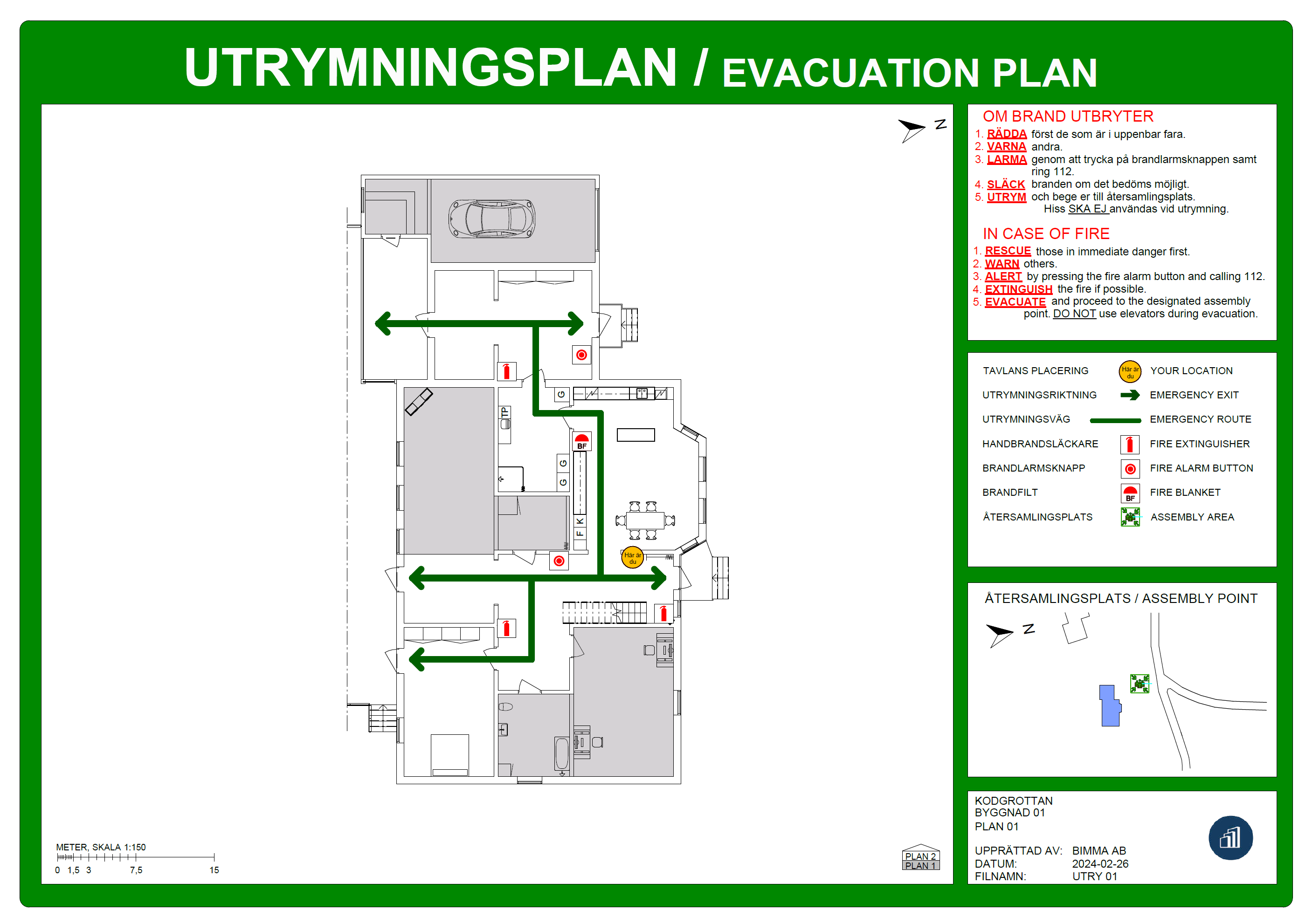 Exempel på utrymningsplan